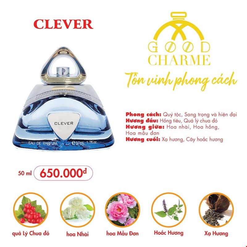 Nước Hoa Nữ Charme Clever 50ml