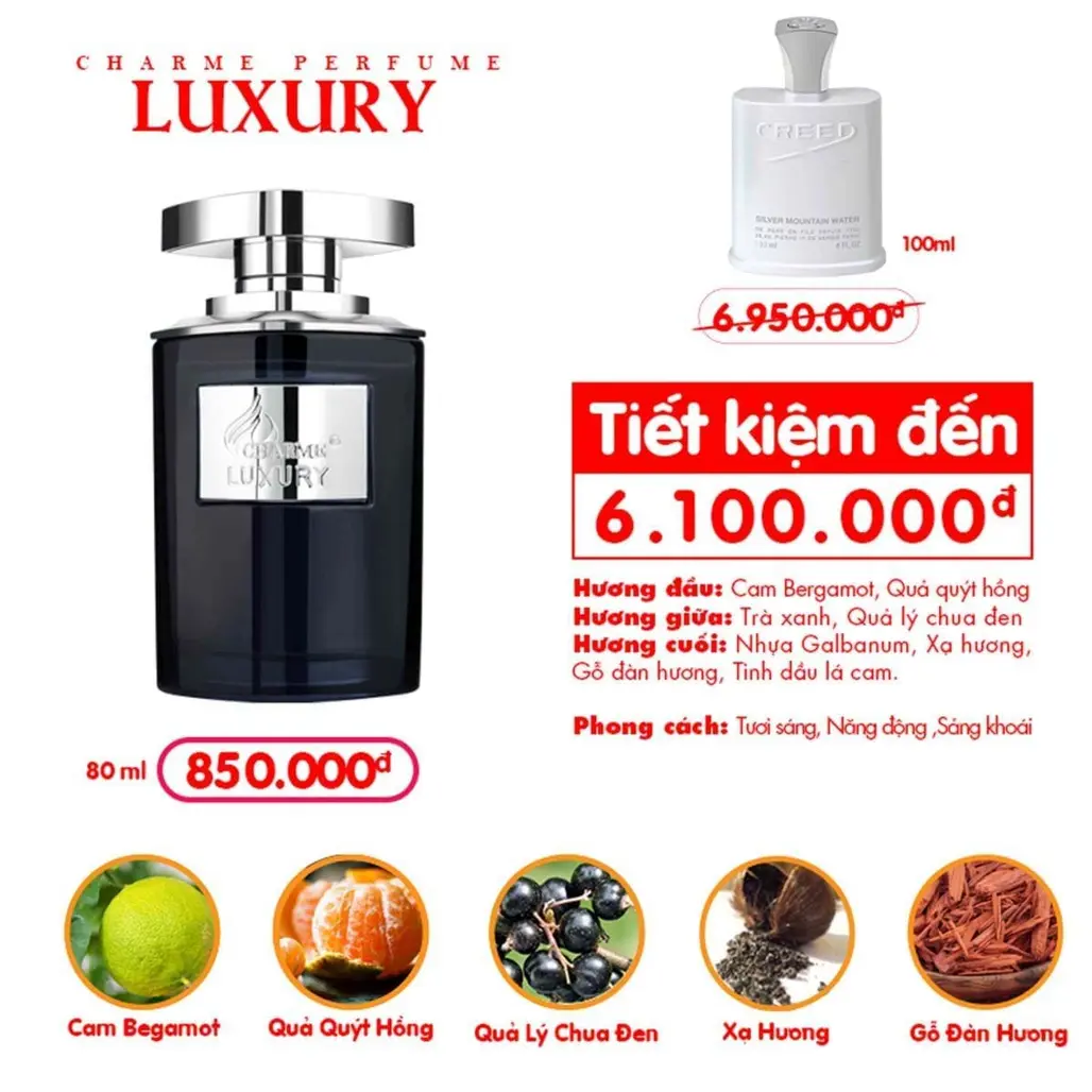 Nước hoa Nam Charme Luxury 80ml