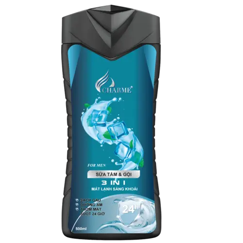 Sữa tắm và gội TOÀN THÂN 3in1 Charme For Men (Xanh)