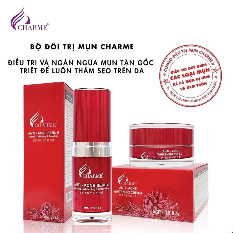 Combo Trị Mụn Charme Thông Đỏ Hàn Quốc