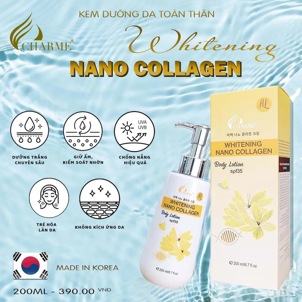 Kem dưỡng da toàn thân Charme Whitening Nano Collagen