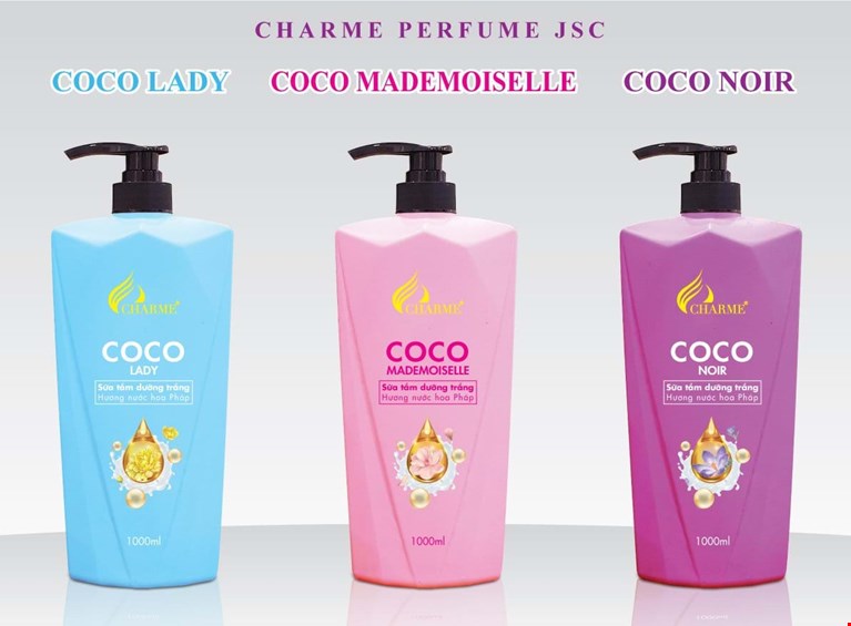 Sữa Tắm Dưỡng Trắng Hương Nước Hoa Pháp COCO 1000ml