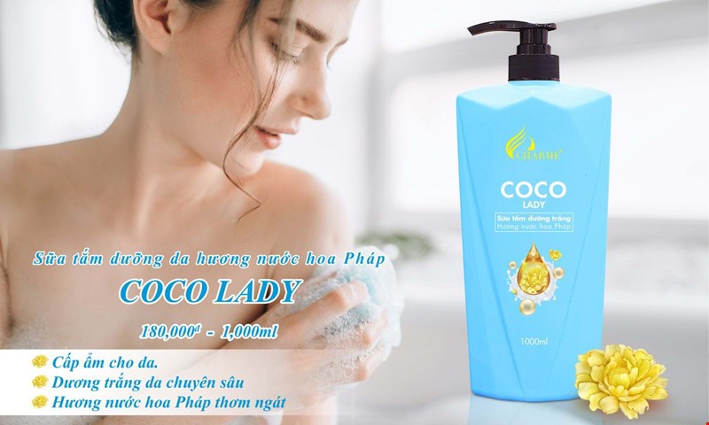Sữa Tắm Dưỡng Trắng Hương Nước Hoa Pháp COCO 1000ml