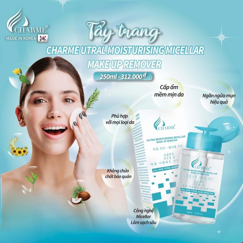 Nước Tẩy Trang Charme Ultra Moisturising Micellar Make Up Remover