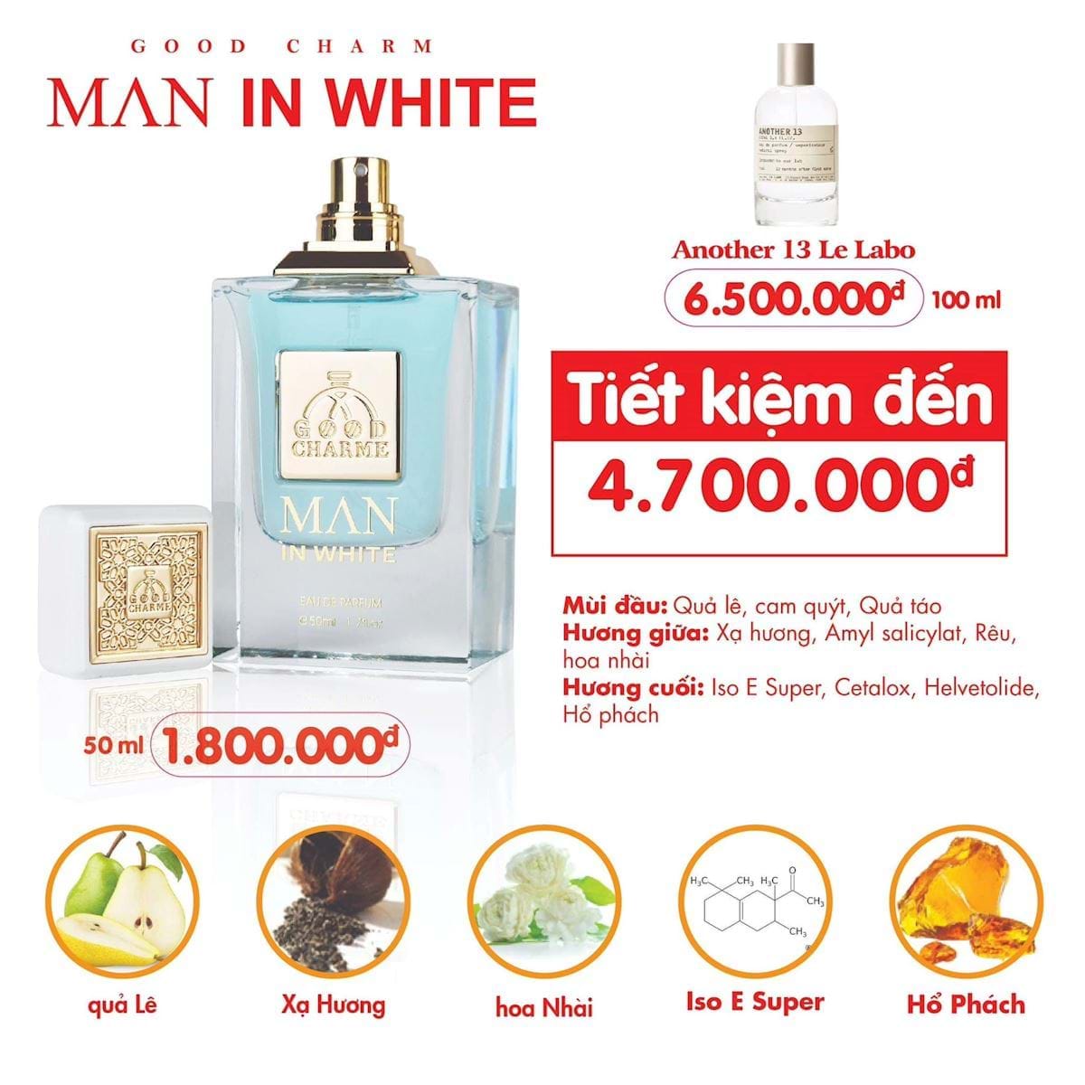 Nước Hoa Nam Good Charme Man In White 50ml