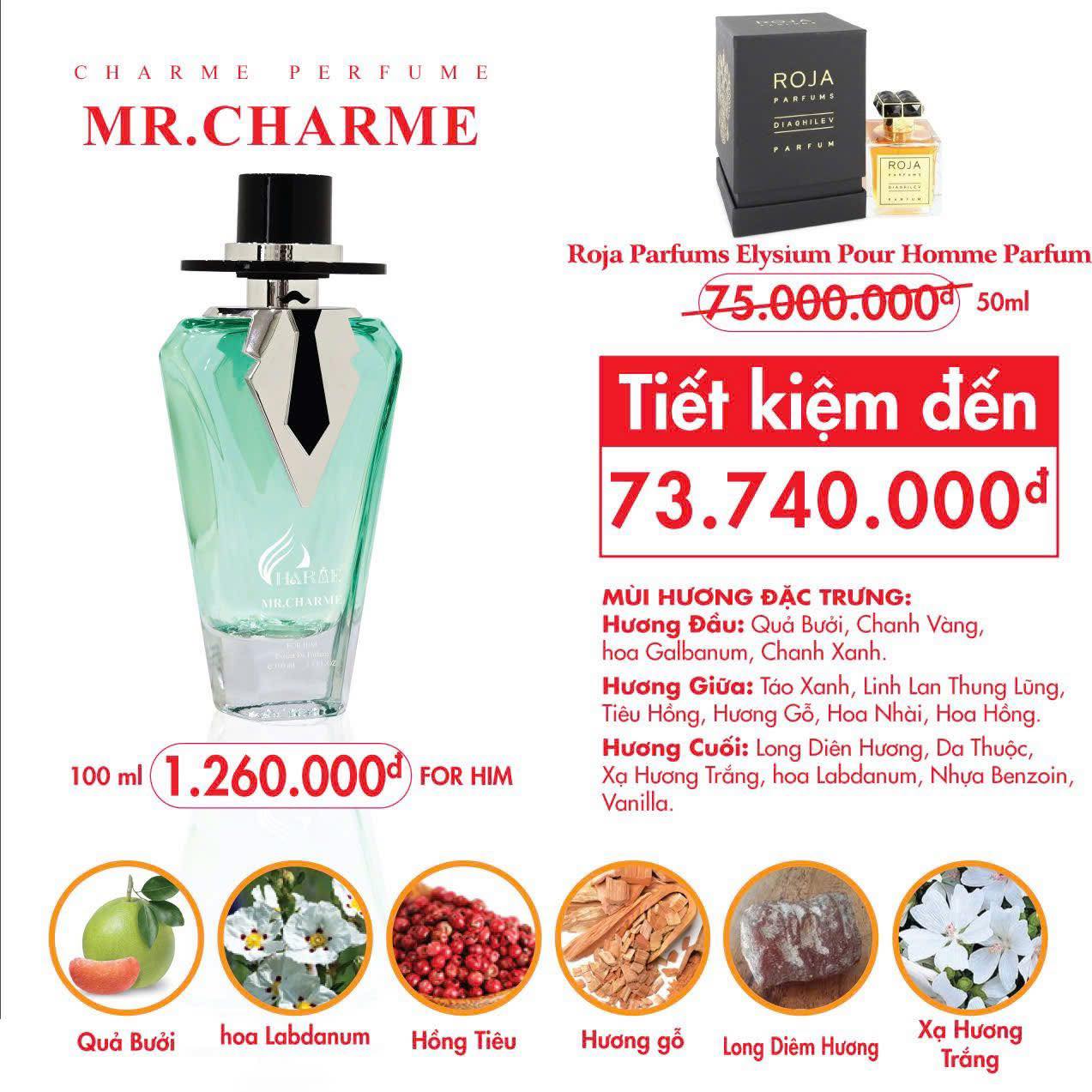 Nước Hoa Nam Charme Mr.Charme 100ml [Phiên Bản 2024]