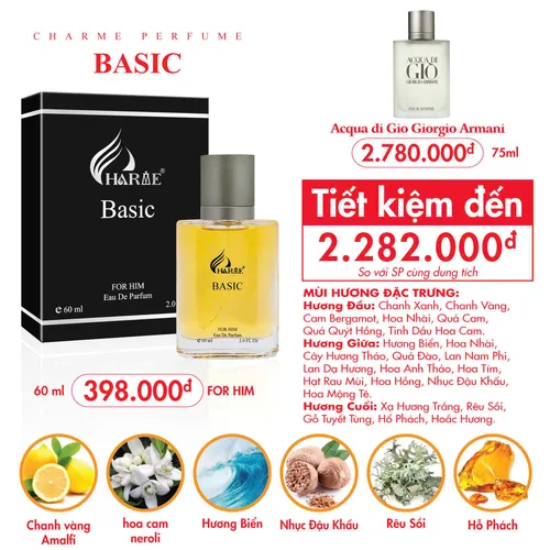 Nước hoa nam Charme Basic 50ml