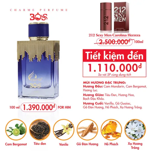 Nước Hoa Nam Charme Boss 100ml [Phiên Bản 2026]