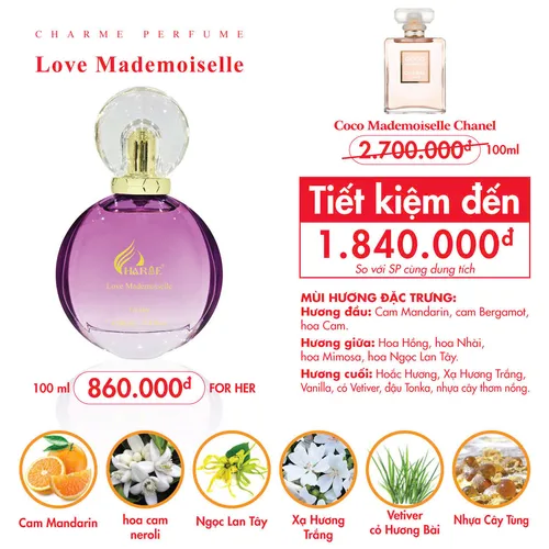 Nước Hoa Nữ Charme Love Mademoiselle 100ml