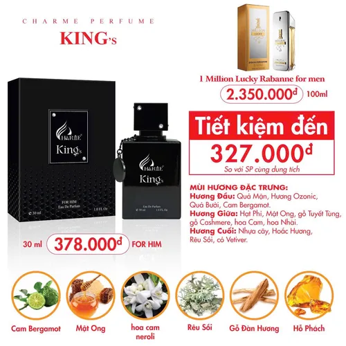 Nước hoa Nam Charme King 30ml
