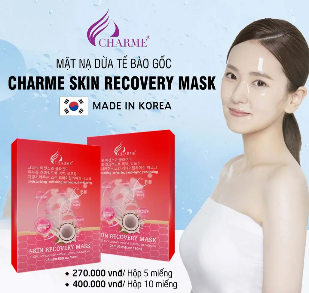 Charme Skin Recovery Mask - Mặt nạ dừa tế bào gốc