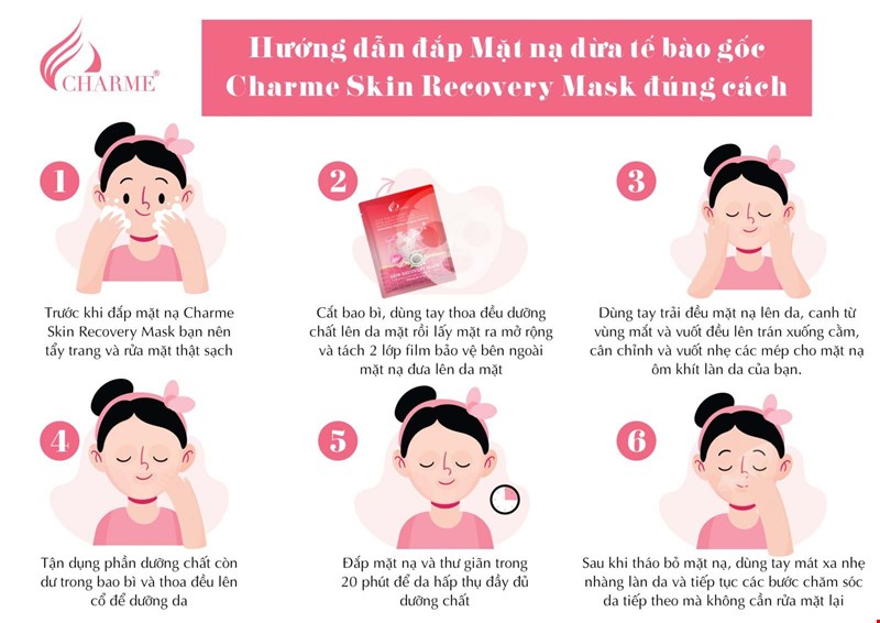 Charme Skin Recovery Mask - Mặt nạ dừa tế bào gốc