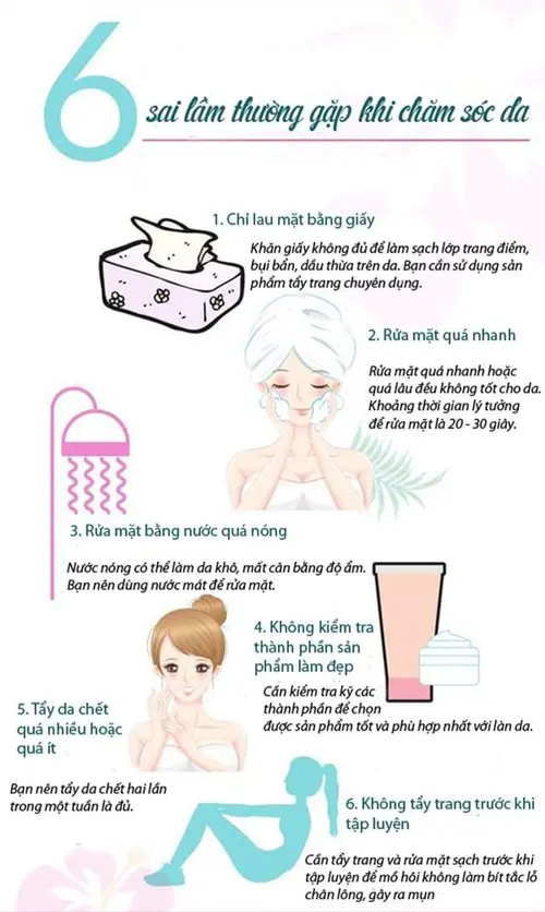 6 sai lầm thường gặp khi chăm sóc da