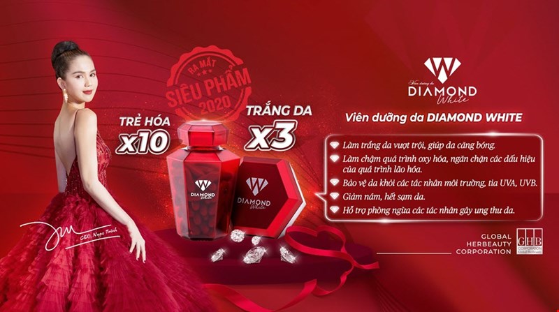 Viên uống trắng da Diamond White 2020